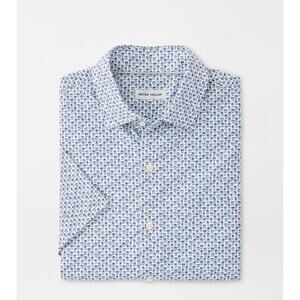 Peter Millar L Screwdriver Sunday Cotton-Stretch Sport Shirt Twilight $155 NWT